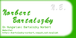 norbert bartalszky business card